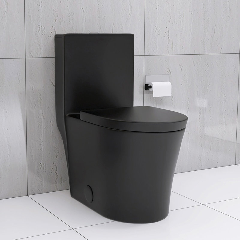 1.1/1.6 GPF Elongated Comfort Seat Height One Piece Dual-Flush Toilet, Matte Black