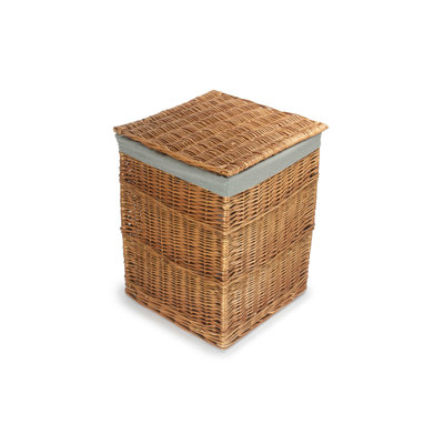 Wicker Laundry Bin Basket with Lining