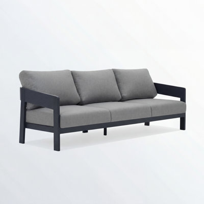 81.9" Extra-wide Powder Coated Aluminum Outdoor Patio Sofa With 5.2'' Seat Cushions