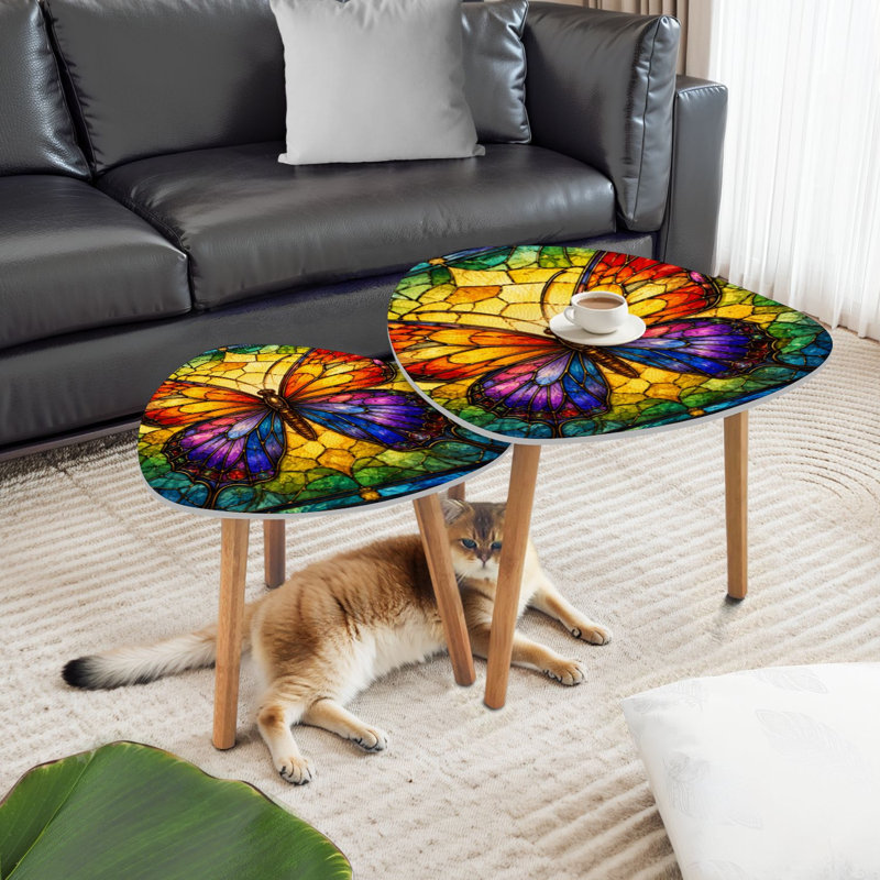Ensemble de 2 tables basses gigognes Triangle