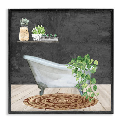 Botanical Bathtub Scene Framed Giclee Art by Kim Allen