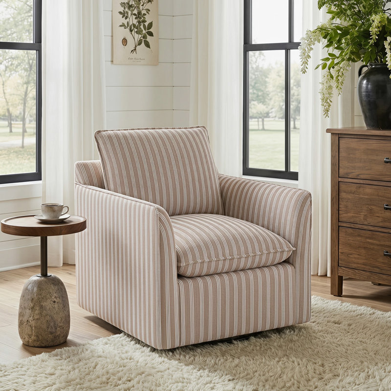 Fauteuil demi-tonneau pivotant avec coussin amovible de 29,7 po de largeur moderne avec coussin amovible (ensemble de 5), 5