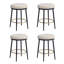 Ensemble de 4 tabourets de comptoir modernes de 24,75 po, 4 tabourets de comptoir blancs avec structure en fer, coussin éponge, repose-pieds, convient à la cuisine / chambre à coucher / salle à manger.
