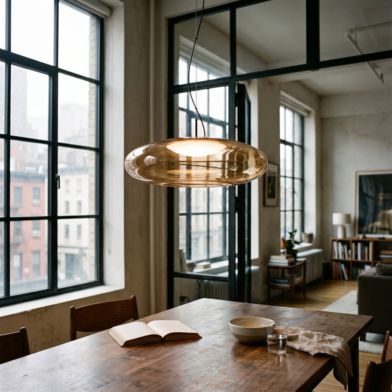 Plat 1 - Light LED Pendant, Amber