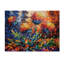 «Orange and Blue Thistle Bloom I», art mural traditionnel sur bois de pin naturel-1996780105