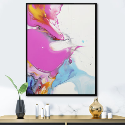 " Fushia Pink And Light Blue Fluid Illusions III "