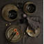 Waterside 24PC Black Pad Printing Dinner Set