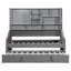 Lit de jour gris avec accoudoirs à DEL, tablettes de rangement et lit gigogne escamotable gris-1966310225