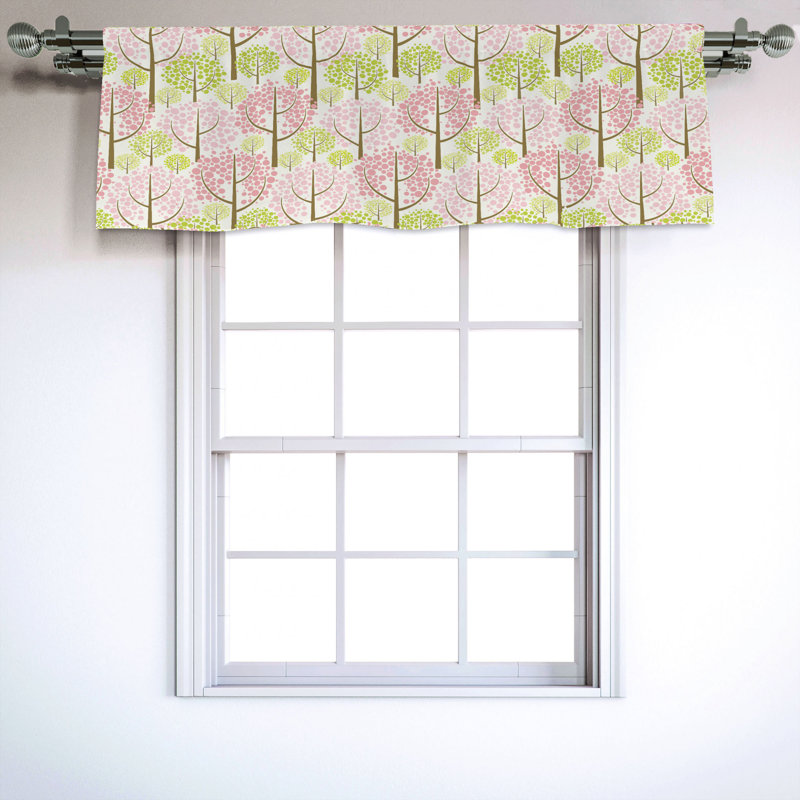 Sateen Floral Ruffled Window Valance