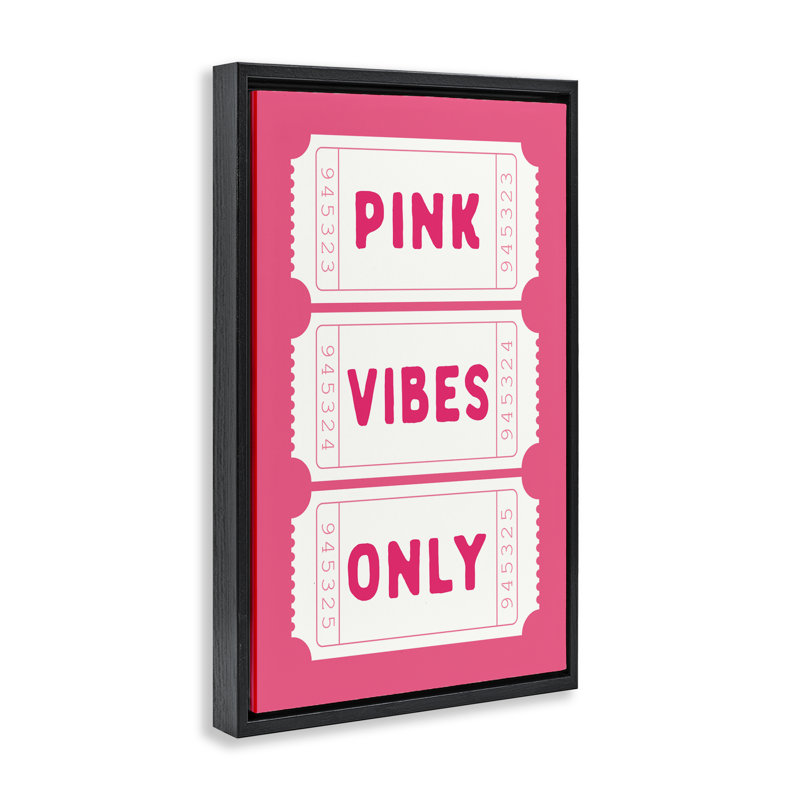 Cadre flottant Pink Vibes Only, par Lettré et doublé, Cadre flottant noir de jais, H 25 po x l 17 po