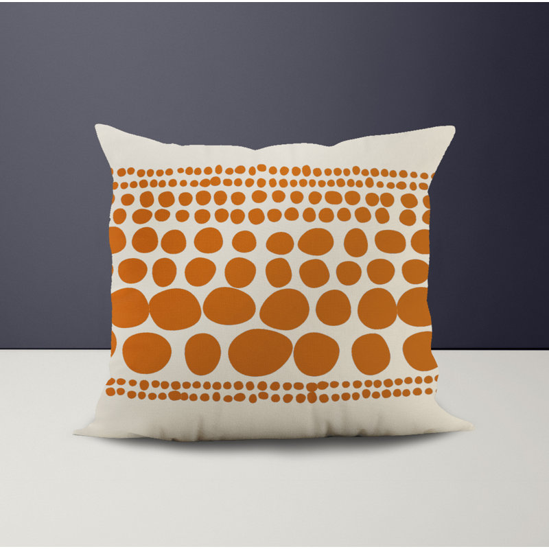 Jeté carré intérieur / extérieur en polyester Ikom, L 19 po x H 19 po, Orange