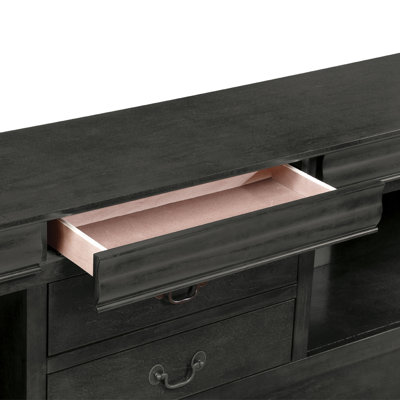 Grand lit de rangement gris foncé