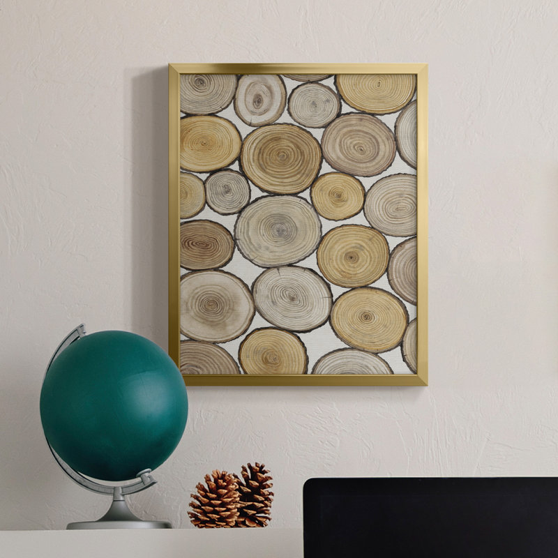 " Tree Ring Study I ", Gold Framed Canvas, 19" H x 16" W x 1.5'' D