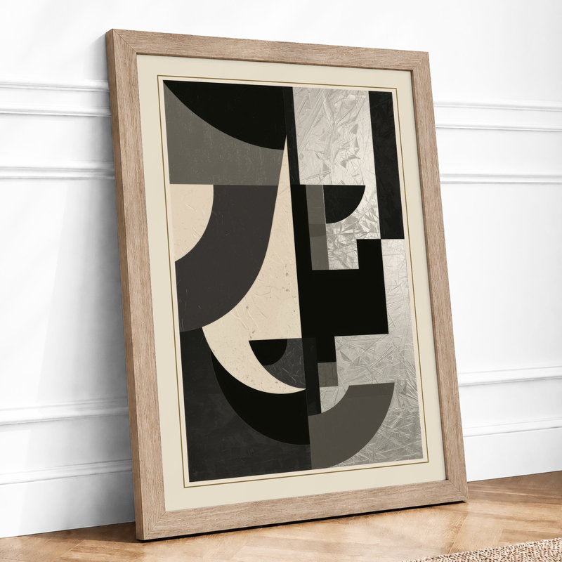 Abstraction Geometric - Framed Print, A2 - 59.4 x 42.0 cm, Oak