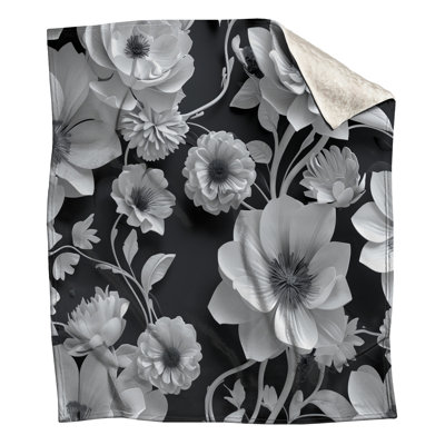 Black  Floral Blankets
