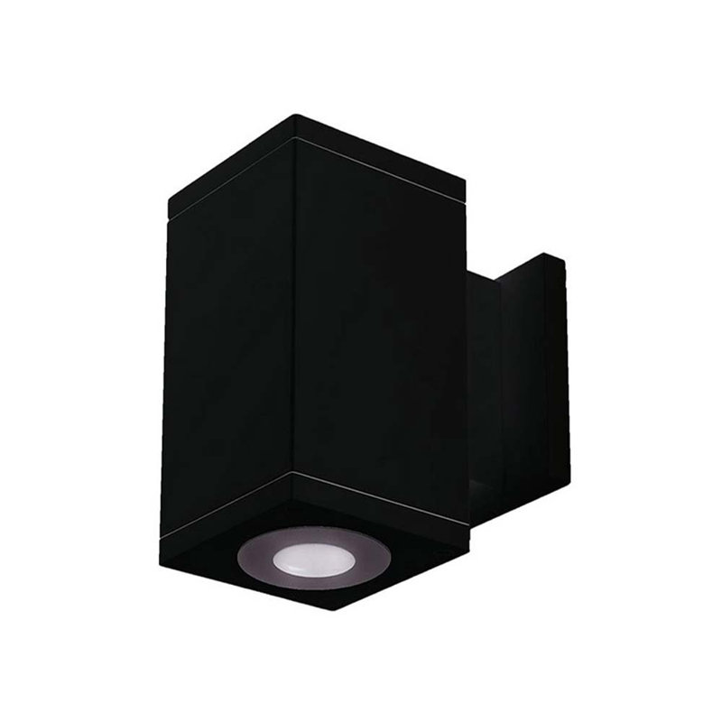 Applique à bras pour l’extérieur à del cubes architectural, Noir
