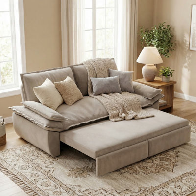 73.21" Queen Pull Out Sofa Bed, 3-in-1 Convertible Sleeper Sofa Bed for Living Room