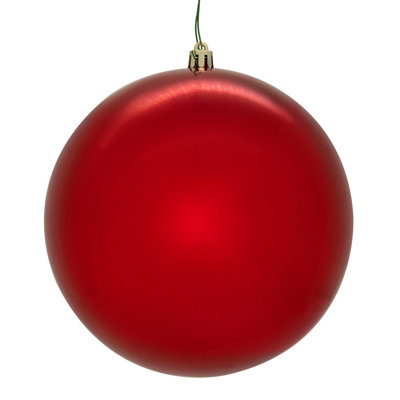  8" Red Shiny Seamless Ball UV Drilled. Includes one ornament.