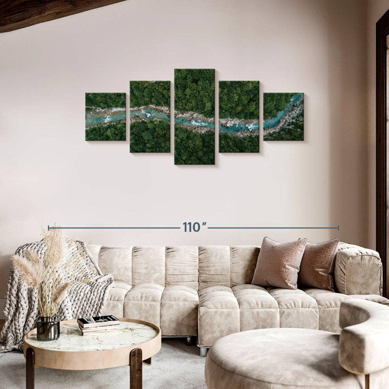 Flowing Forest River, 36" H x 80" W