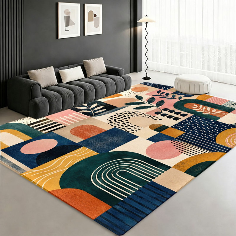 Tapis abstrait Boho, Rectangle 8 pi 2 po x 5 pi 11 po (250 x 180 cm)