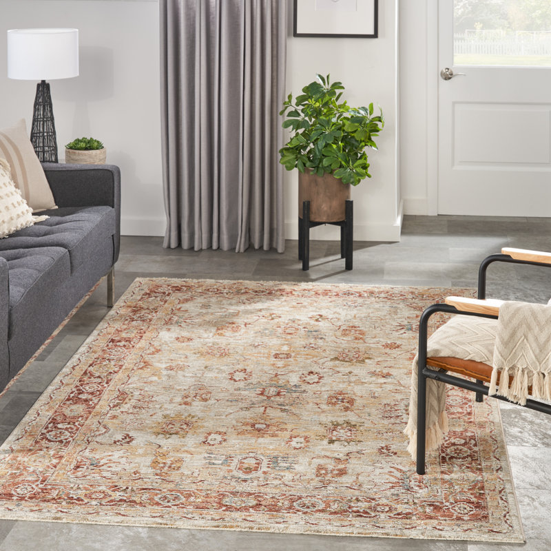 Floral Indoor Rug, Rectangle 3'11" x 5'11"