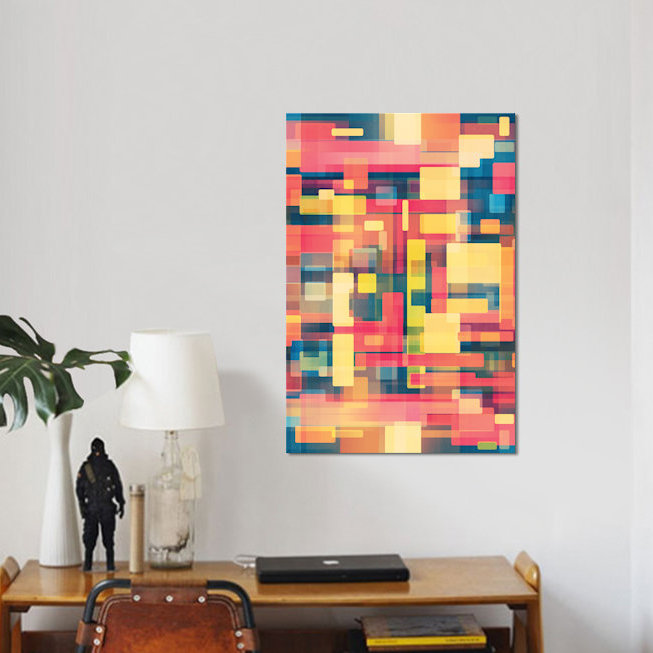 «Hysteria», impression sur toile tendue, H 26 po x l 18 po x P 1,5 po, Toile avec cadre noir, Pas de tapis