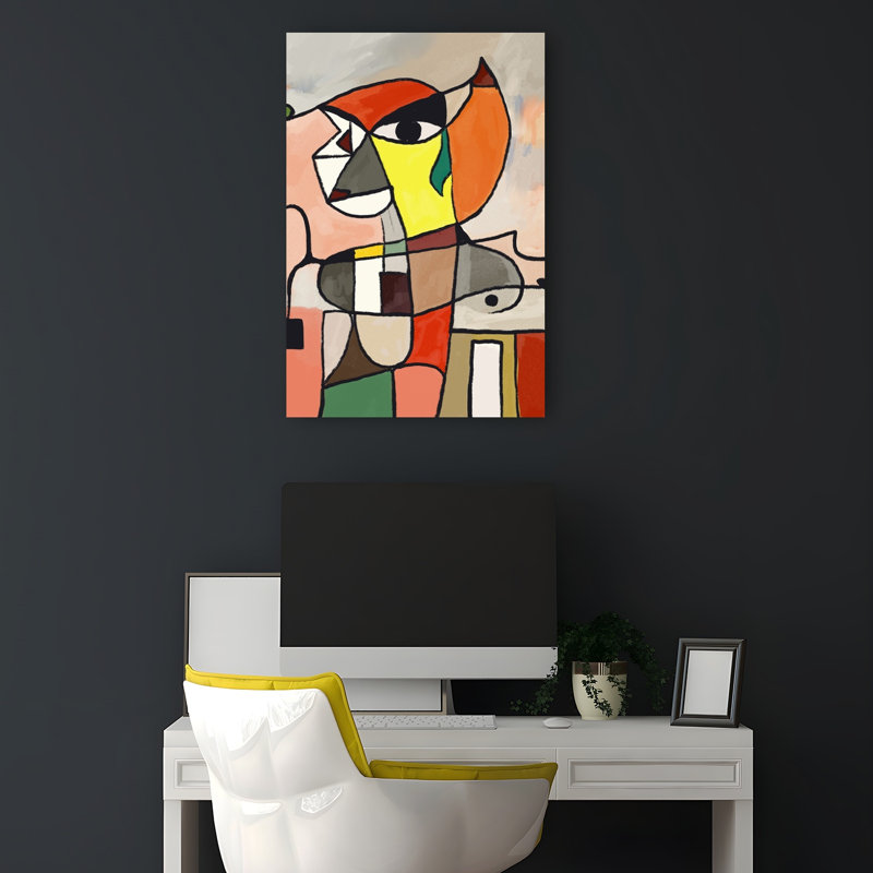 Modern Abstract Portrait Abstract Bold Colorful Wall Art Print by Little Dean - Wrapped Canvas Print, 45.72cm H x 30.48cm W