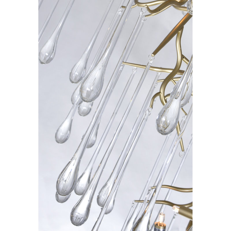 Modern Statement 26" Gold Chandelier for Dining Room Living Room Kitchen Foyer Bedroom Entryway, 12-Light with G9 Bulb Base