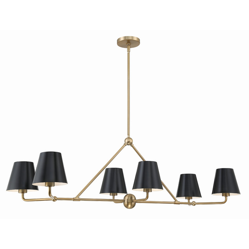 Lustre linéaire moderne à 6 lumières Kinston, Gold