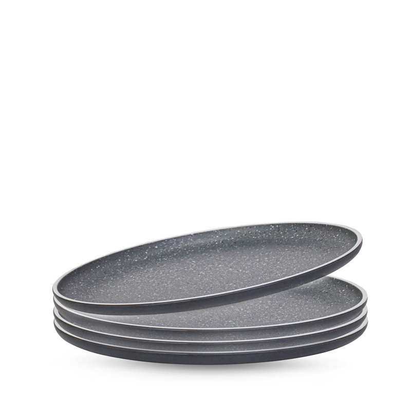 Assiette à salade résistante aux bris rPET (matériaux recyclés à 100%), Noir