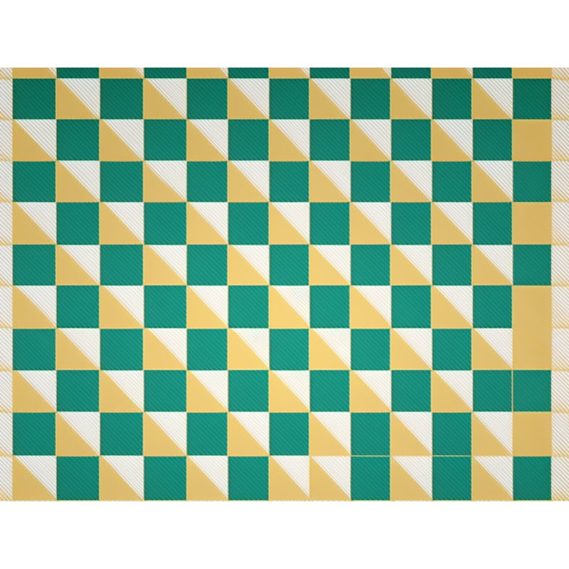 Polyester Comforter, Queen Comforter, Gold/Green Checkered