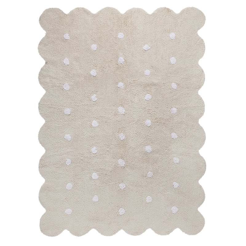 Polka Dots Cotton Hand Woven 120cm X 160cm Area Rug, Rectangle 120 x 160cm