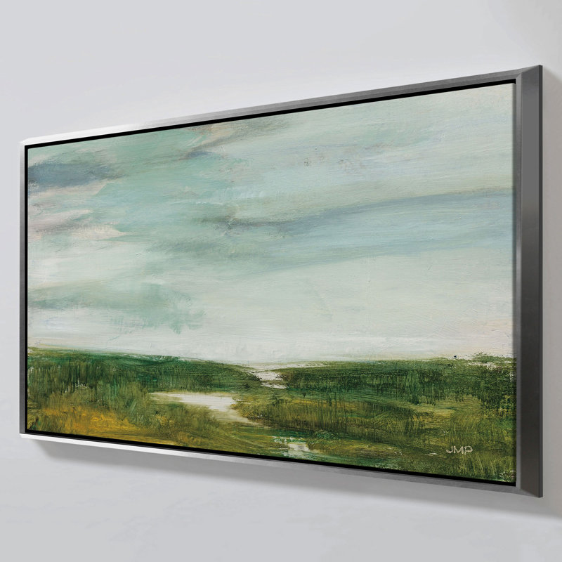 "The Path of Water" by Julia Purinton Print on Canvas in a Silver Floater Frame, 21.5" H x 33.5" W