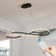 Luminaire suspendu moderne de 39 po à DEL, plafonnier suspendu Infinity Design, hauteur réglable, intensité variable pour le salon, la salle à manger, la chambre à coucher, finition noire