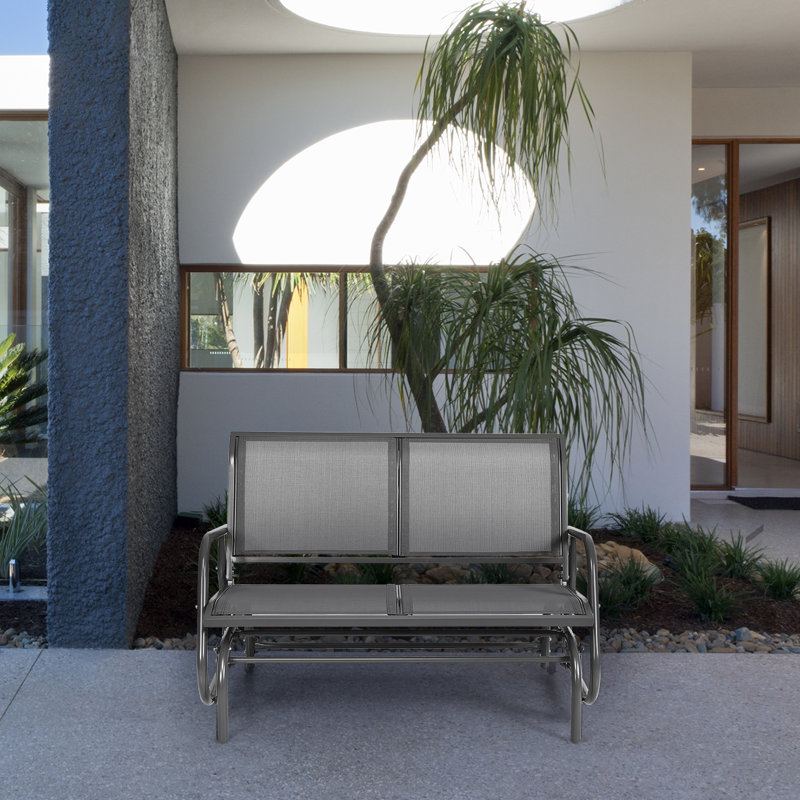 Banc en métal Annemaria, gris, gris