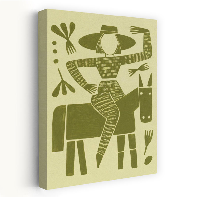 Art mural cheval abstrait et minimaliste Folk Art