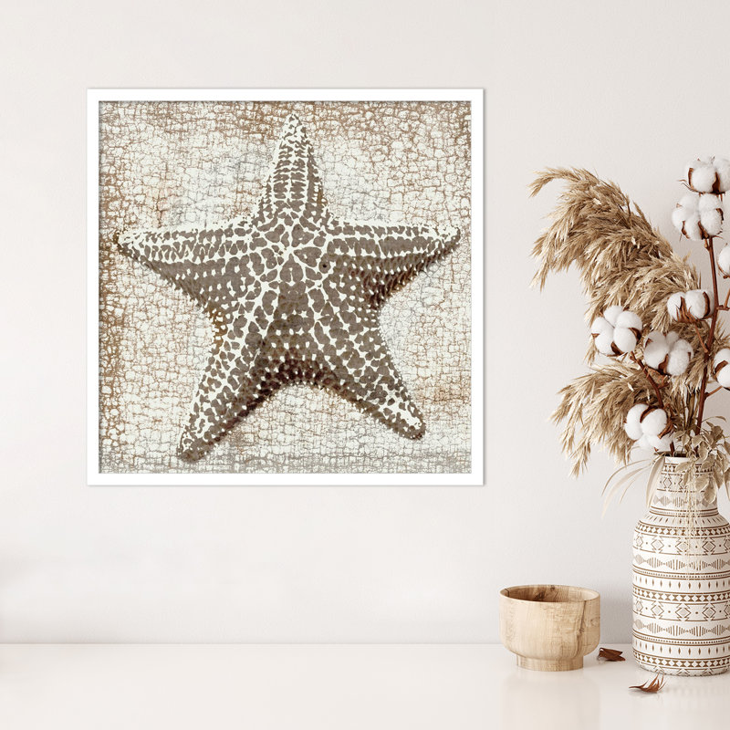«Aqua Marine Starfish IV» par Sia Aryai, impression sur bois encadrée, H 25 po x l 25 po