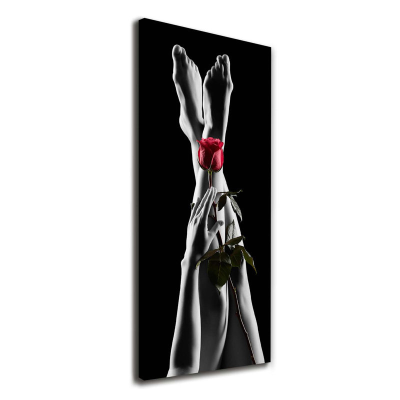 Rose And Feet - Wrapped Canvas Print