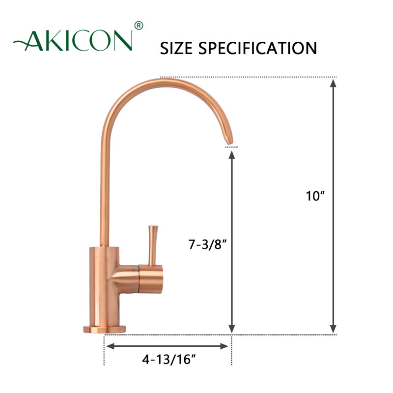 Copper Kitchen Water Filter Faucet Fits Most Reverse Osmosis Units, Copper