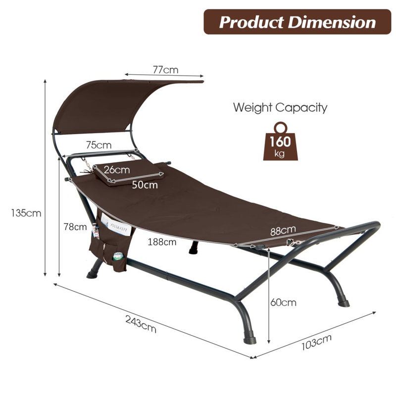 Verda Hanging Sun Lounger with Stand