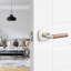 Forma Passage Rosette In Polished Chrome, Walnut Grip-140684445