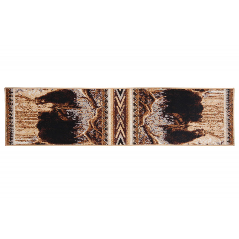 Tapis beige/brun, Tapis de couloir 2 pi x 8 pi