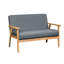 Table basse et 2 chaises Style, siège en lin gris, bois massif
