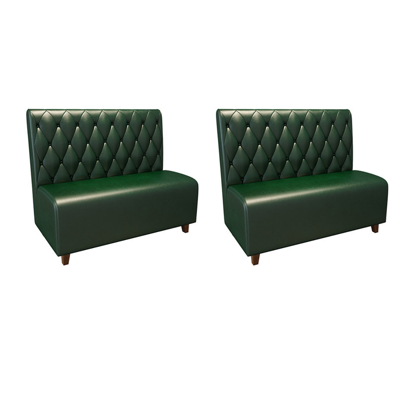 Elowese 47.2'' Faux Leather Loveseat, Green Faux Leather, NA
