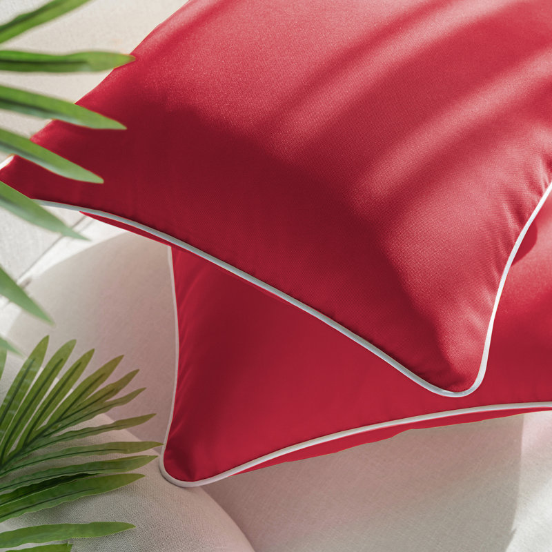 Housse de coussin d'extérieur Phantoscope, Rouge, Rectangle H 12 po x l 20 po, Housse de coussin seulement - sans coussin