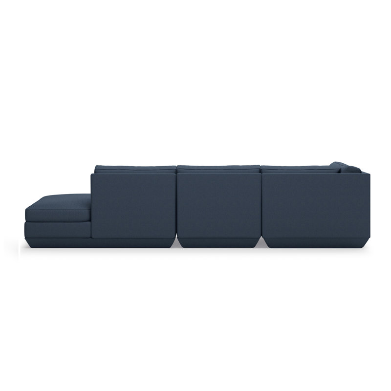 Podium Modular 4 PC Lounge Sectional B, Left Hand Facing, Hanson Navy