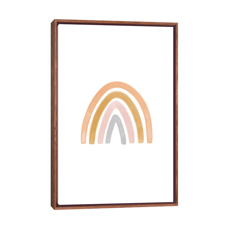 Aquarelle arc-en-ciel II - impression, Pas de tapis, H 60 po x l 40po x P 1,5 po, Toile avec cadre brun