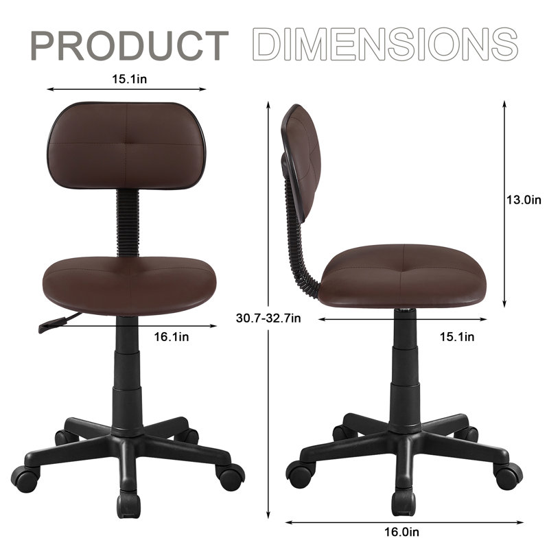 Petit fauteuil de bureau pivotant sur 360 ° (ensemble de 4), Café