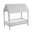 Finition grise lit plateforme lit à baldaquin en tissu moderne en bois 1pc-309276359