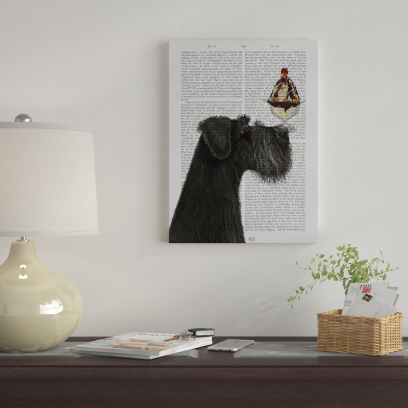 " Schnauzer, Black, Ice Cream Text " by Fab Funky, 47" H x 35" W x 2" D